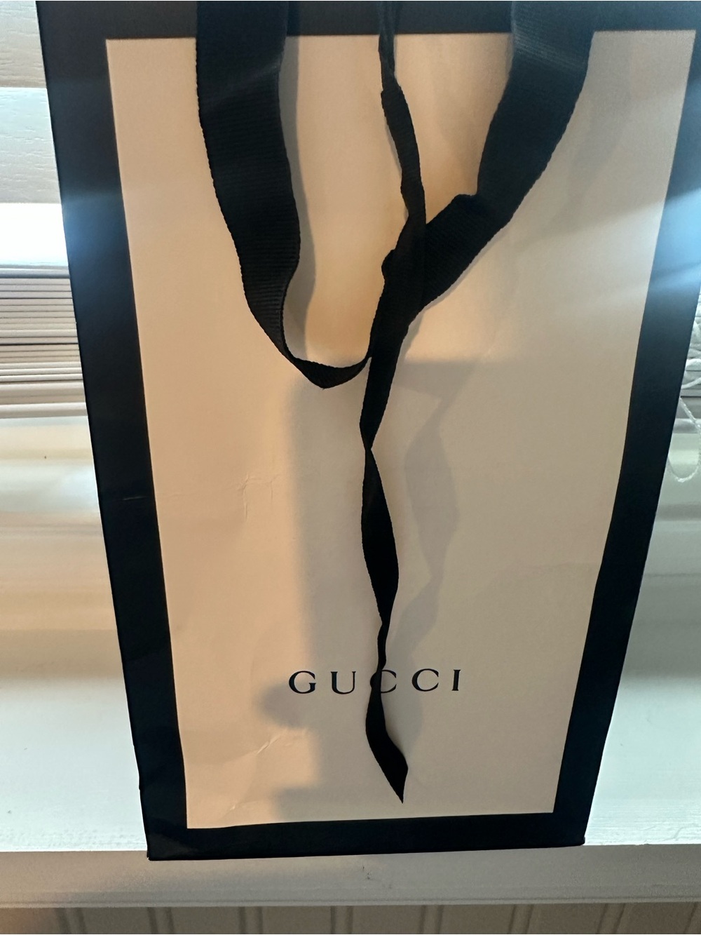 Gucci Cream and Black Logo Dust Bag